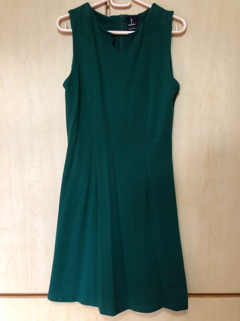 forest green skater dress