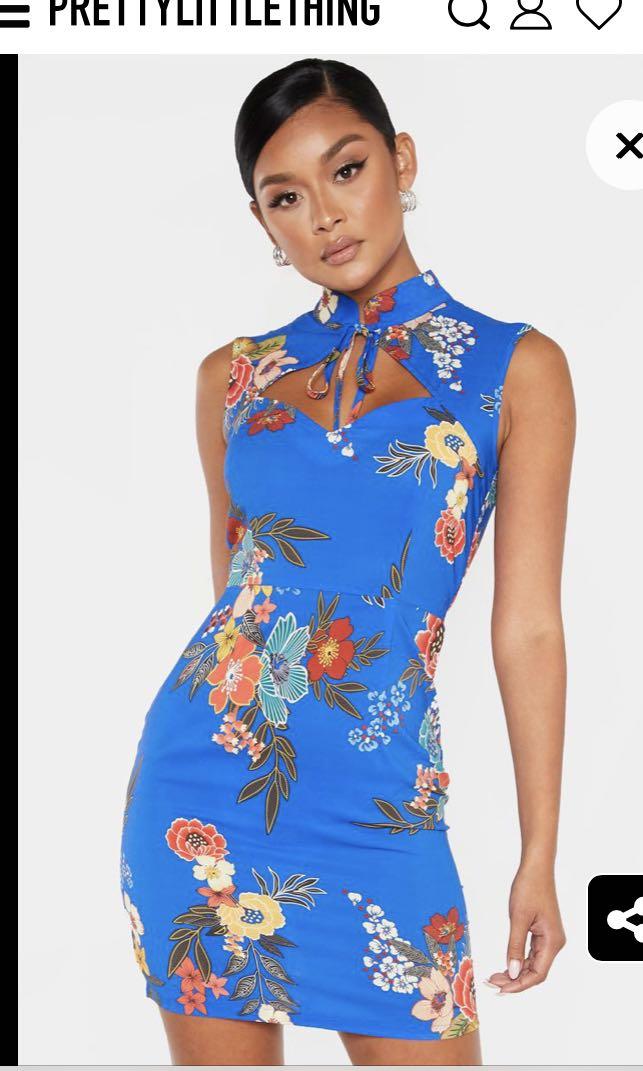 Oriental high cheap neck dress