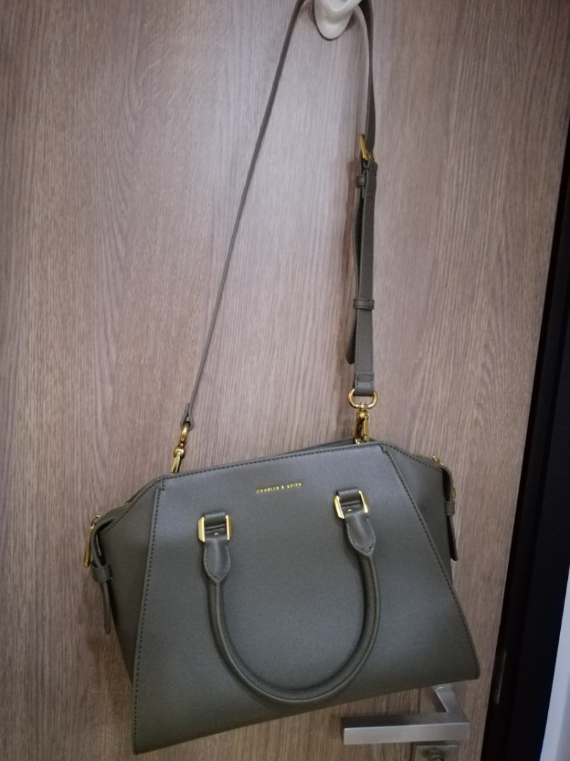 charles and keith olive green bag