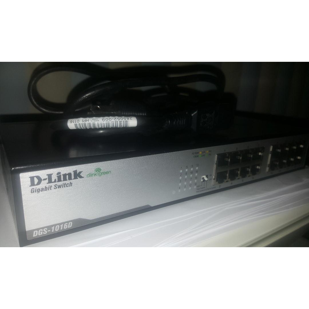 D-Link DGS-1016D 16-port 10/100/1000Mbps Unmanaged Gigabit ...