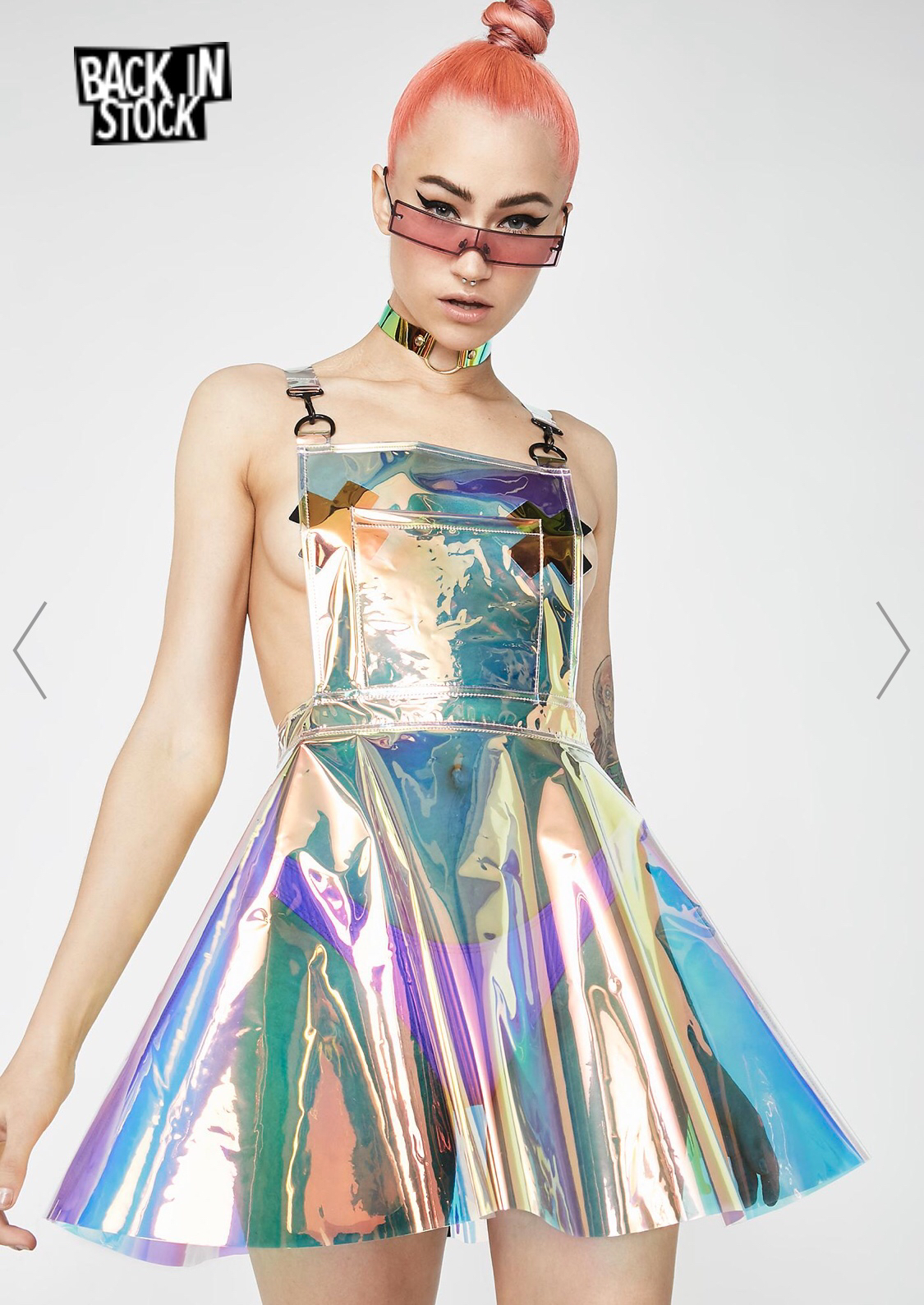 Dolls Kill club exx space gurl hologram overall dress Women s Fashion Dresses Sets Dresses on Carousell