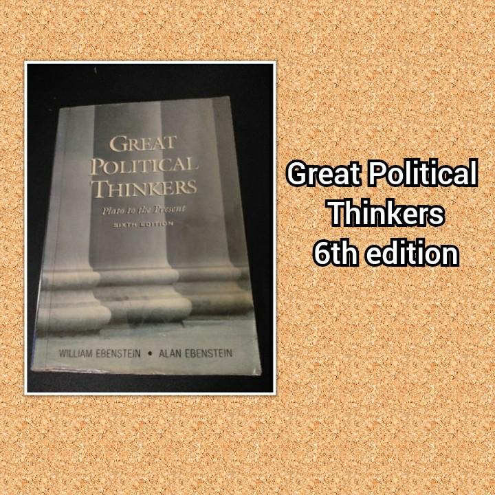 Great Political Thinkers (Category: Textbooks) located in Apalit. Submitted by thrift_plus (Listing ID 241553697, Image 1). Description: P200 Great Political Thinkers.