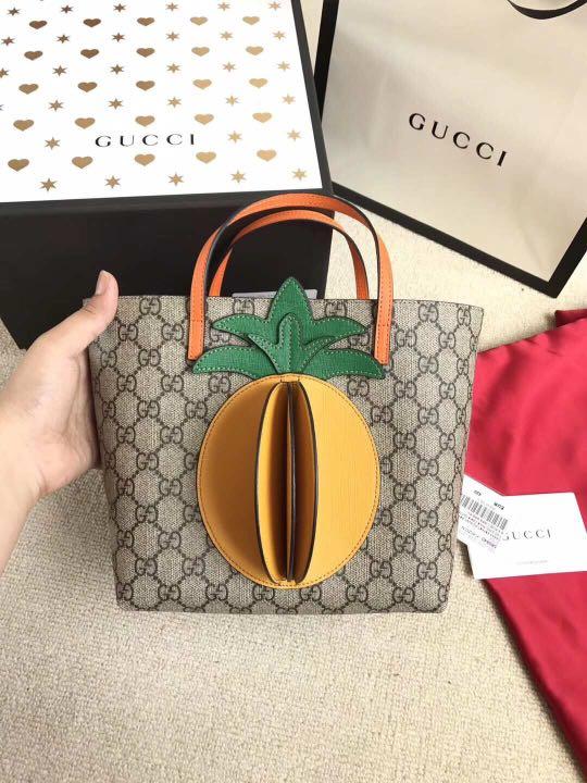 Gucci Children s GG tote with pineapple Luxury Bags Wallets