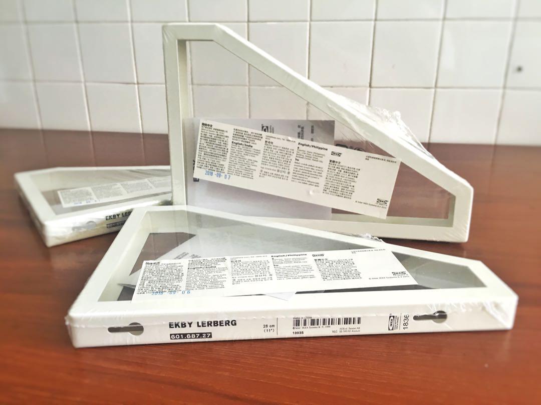 Ikea Ekby Lerberg Shelf Bracket 11 Metal White X3 Furniture Shelves Drawers On Carousell