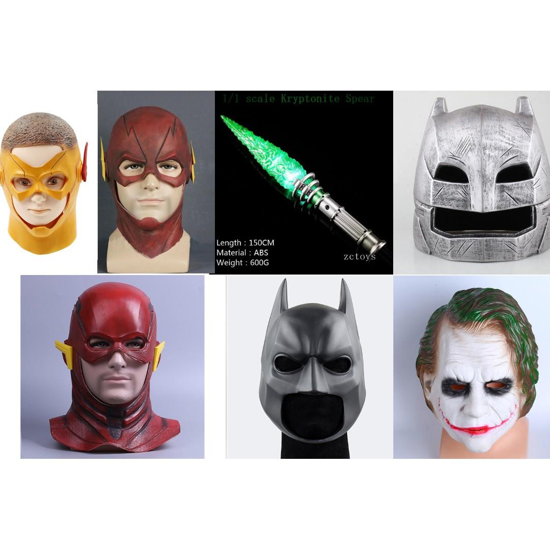 Justice League Armored Batman Kryptonite Spear The Dark Knight Joker Flash Face Head Mask Helmet Toys Games Toys On Carousell