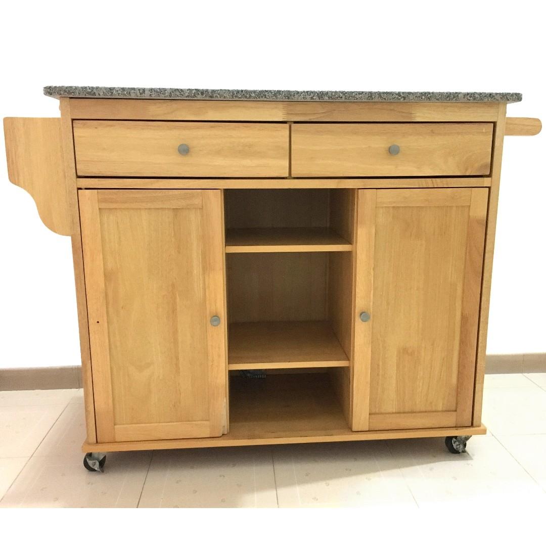 Kitchen Island Granite Top Movable Furniture Shelves Drawers On Carousell