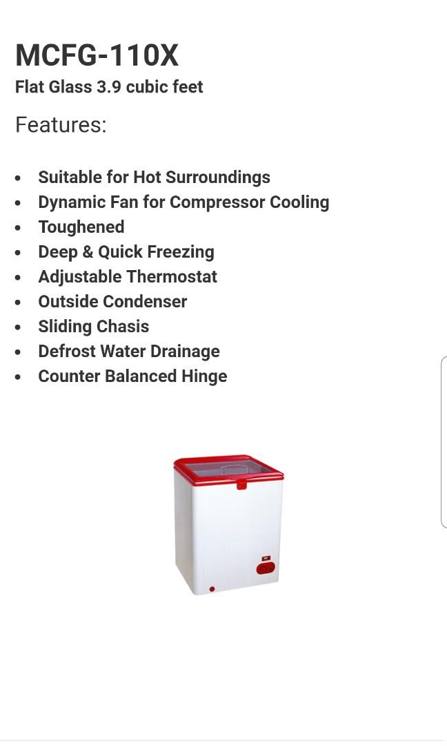 Markes chest freezer / chiller 3.9 cubic feet, TV & Home Appliances