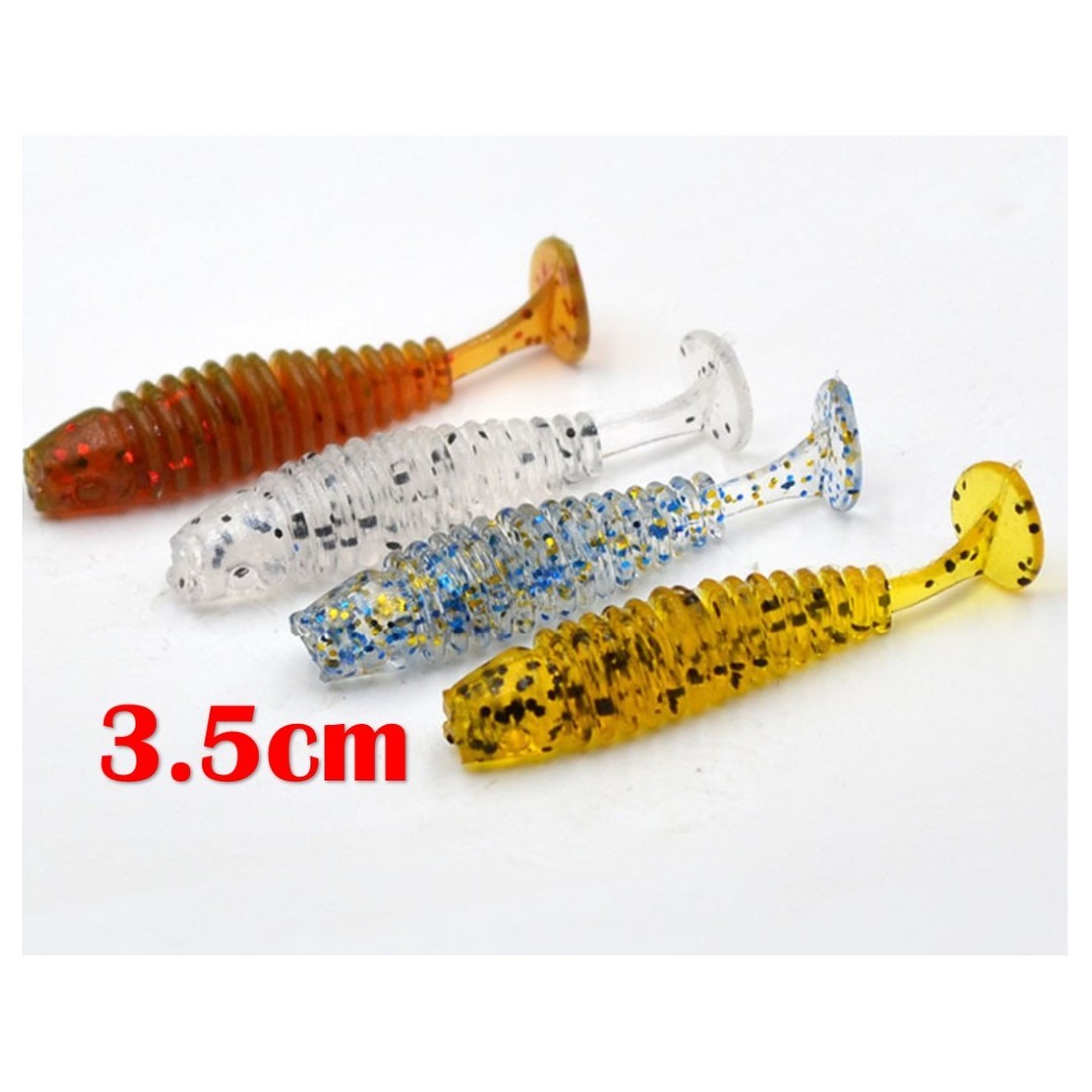 Micro Soft plastic fishing lure - T-tail (Pack of 10), Sports Equipment,  Fishing on Carousell