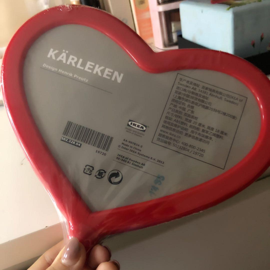 New Ikea Red Heart Photo Frame Bingkai Hati Merah Perabotan Rumah Di Carousell