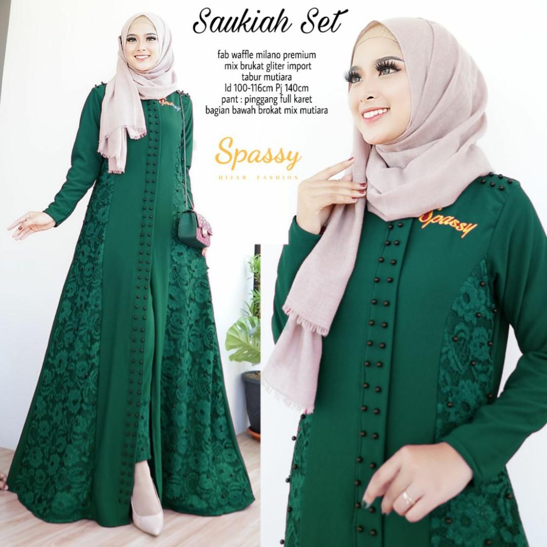 Real Pict Ny Saukinah 370 000 Bahan Waffle Millano Tebal N Bs Melar Fesyen Wanita Muslim Fashion Lainnya Di Carousell