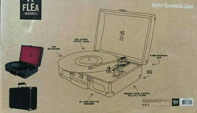 Turntable Briefcase Retro Vintage Briefcase Suitcase Turntable with USB Recording of Vinyl ...