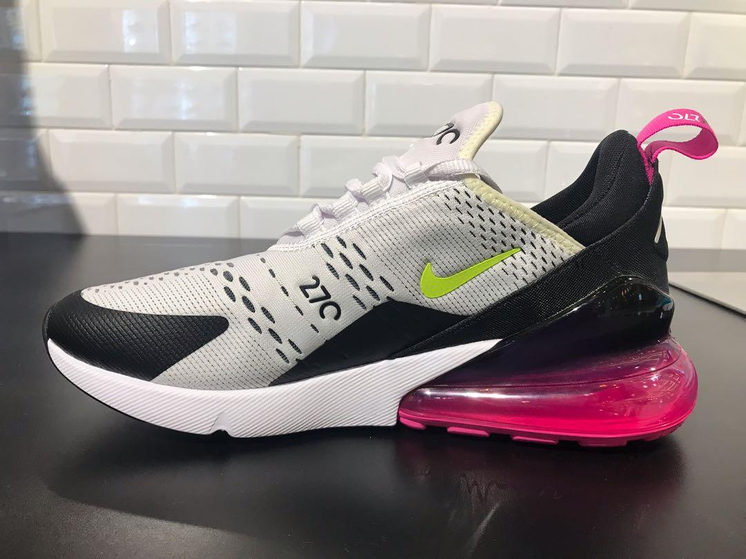 Sepatu Nike Air Max 270 Original Asli Putih Hitam Pink Kondisi Baru Asli Ss 2019 Fesyen Pria Sepatu Sneakers Di Carousell