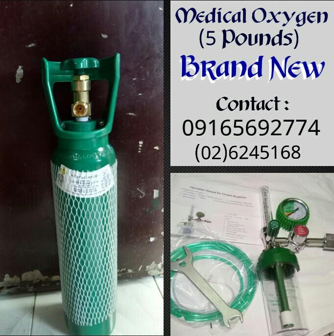 SET 5Pounds with Regulator Medical Oxygen Tank, Beauty & Personal Care ...