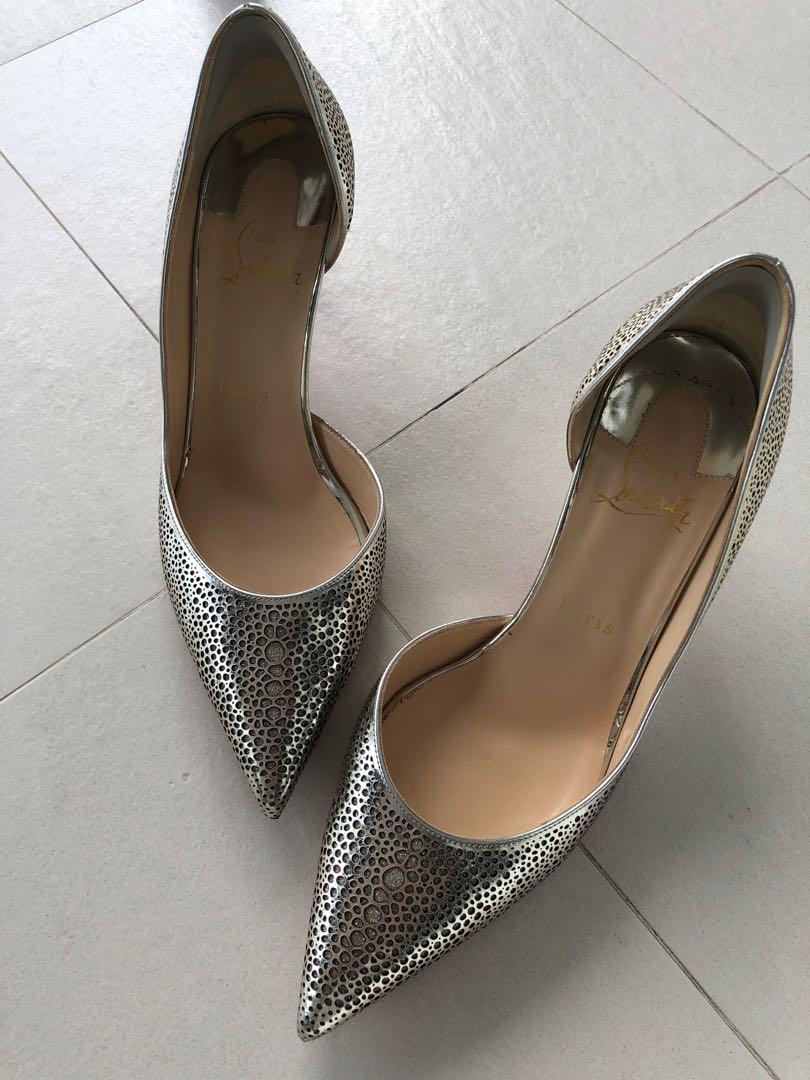 louboutin silver heels