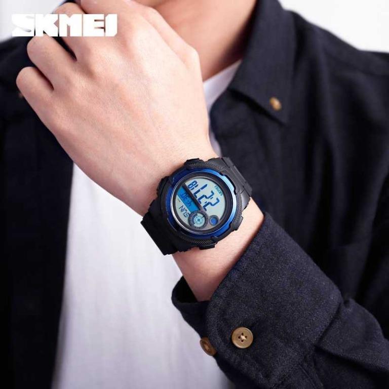 SKMEI Jam Tangan Digital Pria Pedometer Compass 1424 TItanGadget