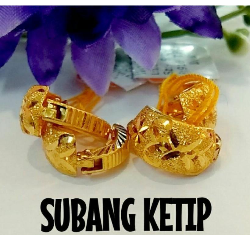 Subang Katup Emas 916 Women S Fashion Jewellery On Carousell