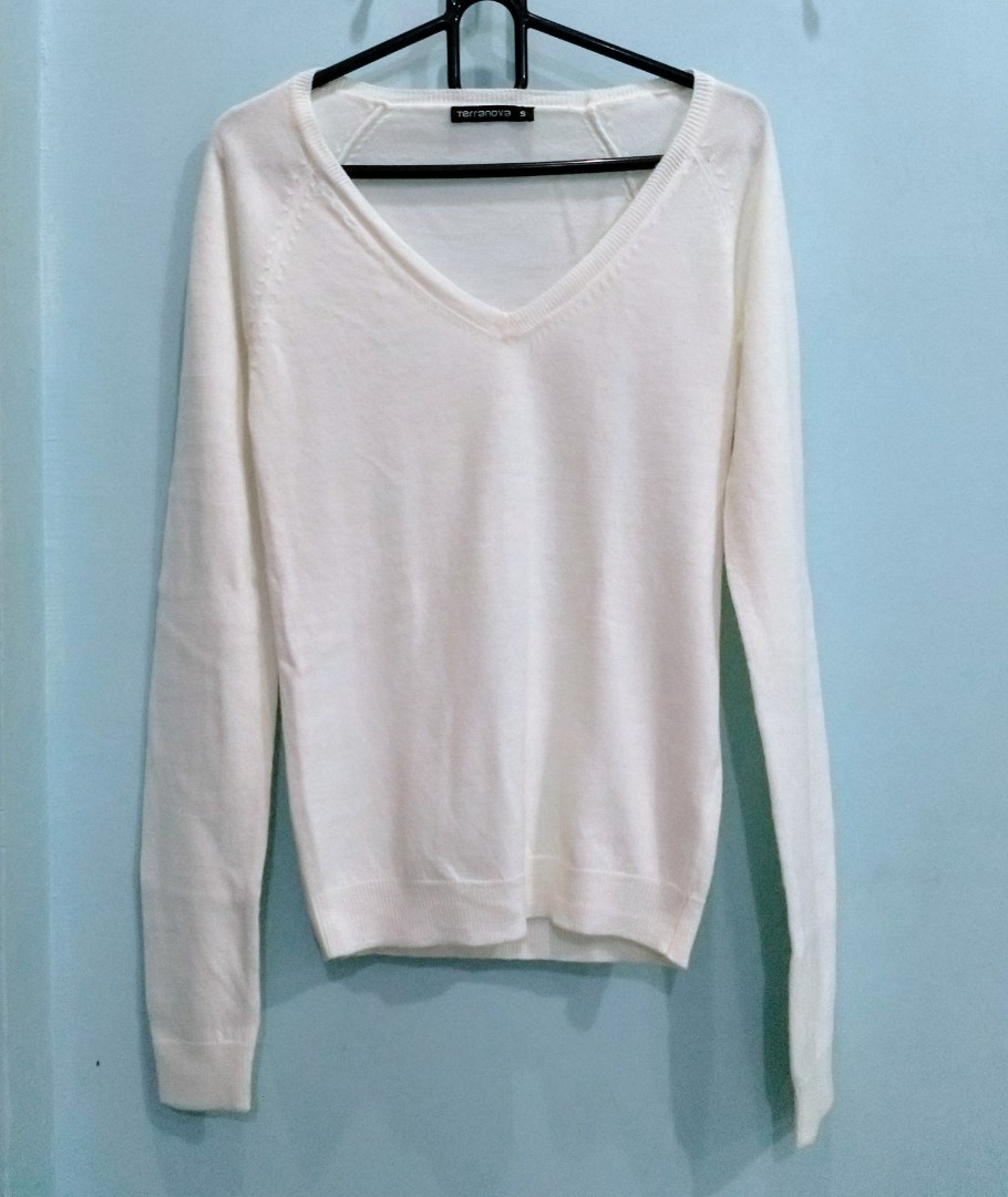 Terranova White Knit Sweater, Women's Fashion, Tops, Others Tops on ...