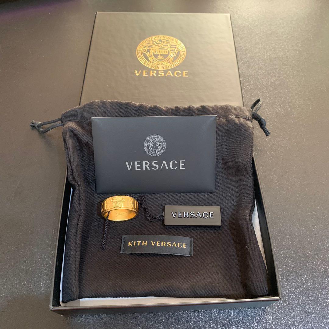 Versace Kith Medusa Gold Ring, Men's 