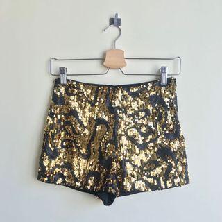 Black and gold sequin shorts Clearance