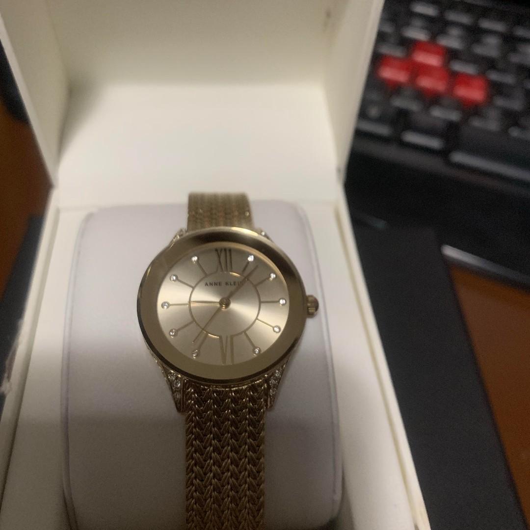 Anne Klein Women s Swarovski Crystal Accented Mesh Bracelet Watch