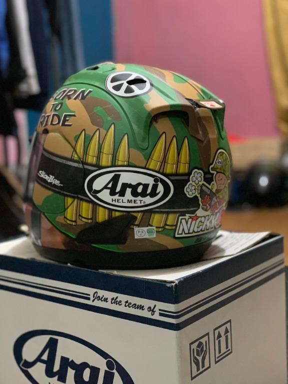 Arai RX7-RR5 Nicky Hayden Camo, Motorbikes on Carousell