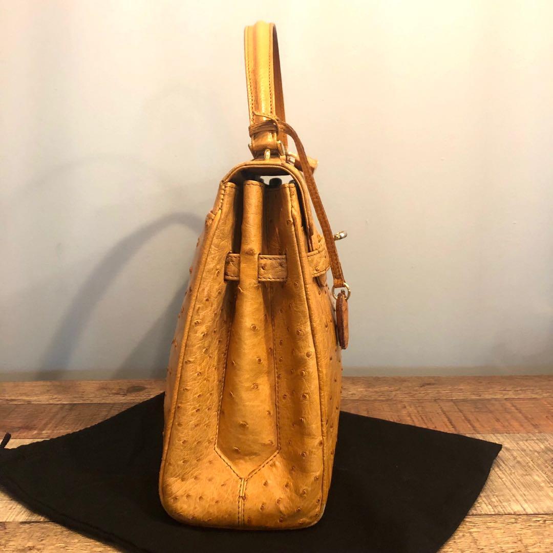 MINT. Vintage BALLY genuine ostrich leather orange brown handbag with –  eNdApPi ***where you can find your favorite designer  vintages..authentic, affordable, and lovable.