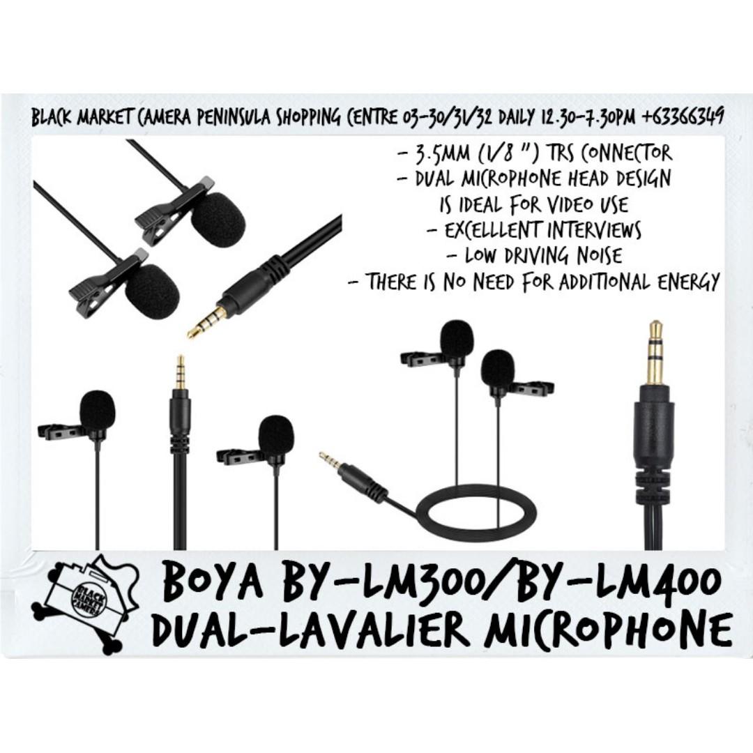 Bmc Boya By Lm300 By Lm400 Dual Lavalier Microphone For Dslr Camcorders Smartphones Tablets Pc Electronics Audio On Carousell