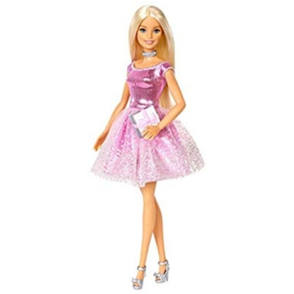 *In Stock* BN Barbie Happy Birthday w/ Present Pink Shimmery Dress Doll ...