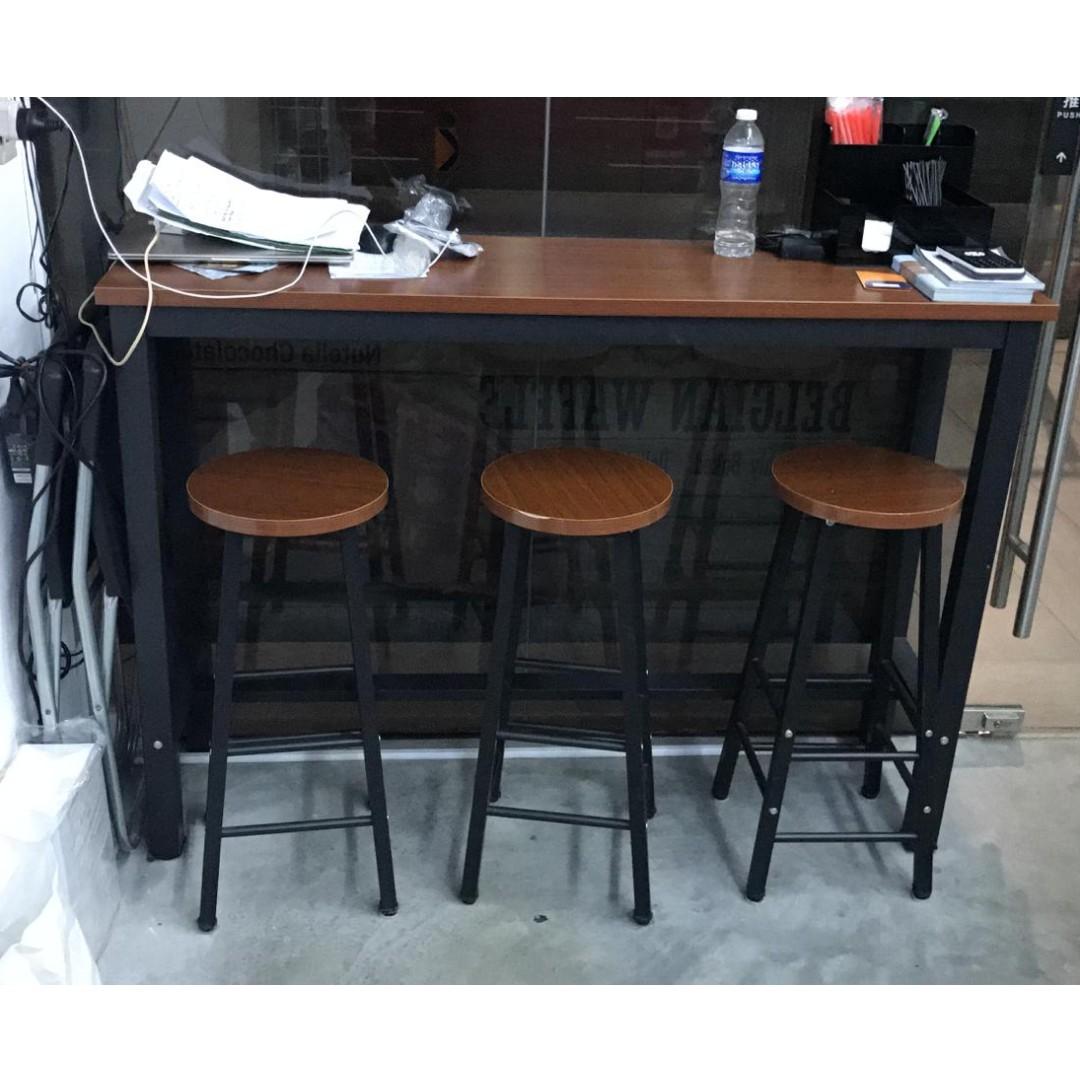 SALE Cafe High Table and High Chairs Furniture Home Living