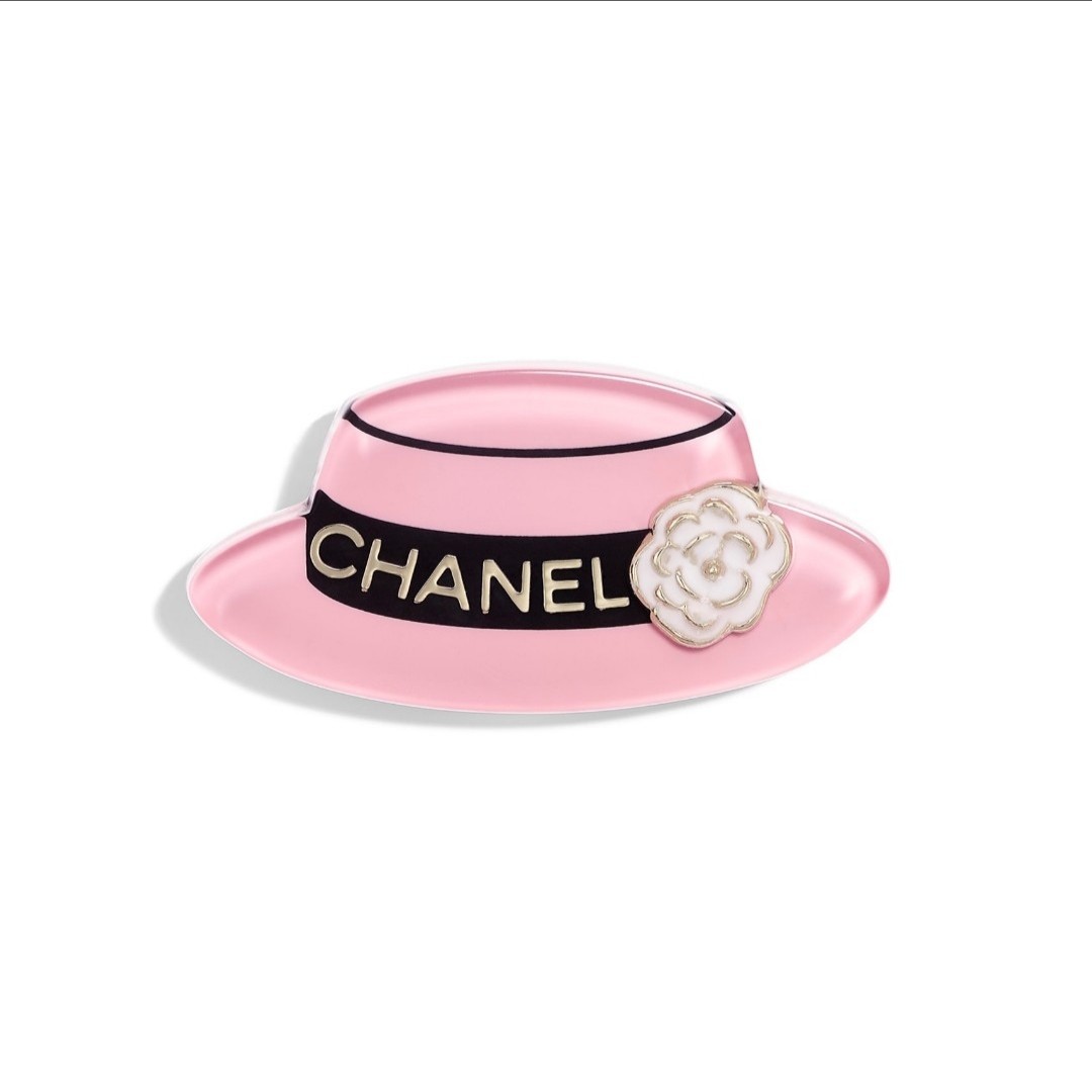 CHANEL Pink Resin Brooch, Luxury, Accessories on Carousell