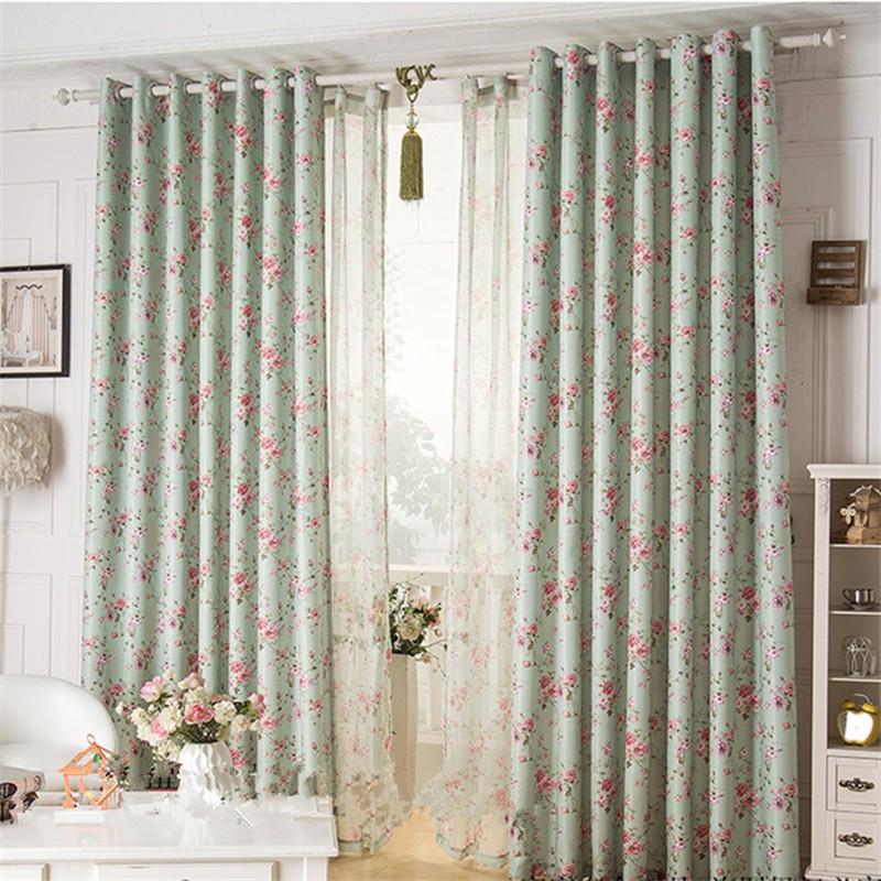 Floral Blackout Window Curtains For Living Room Modern Kitchen
