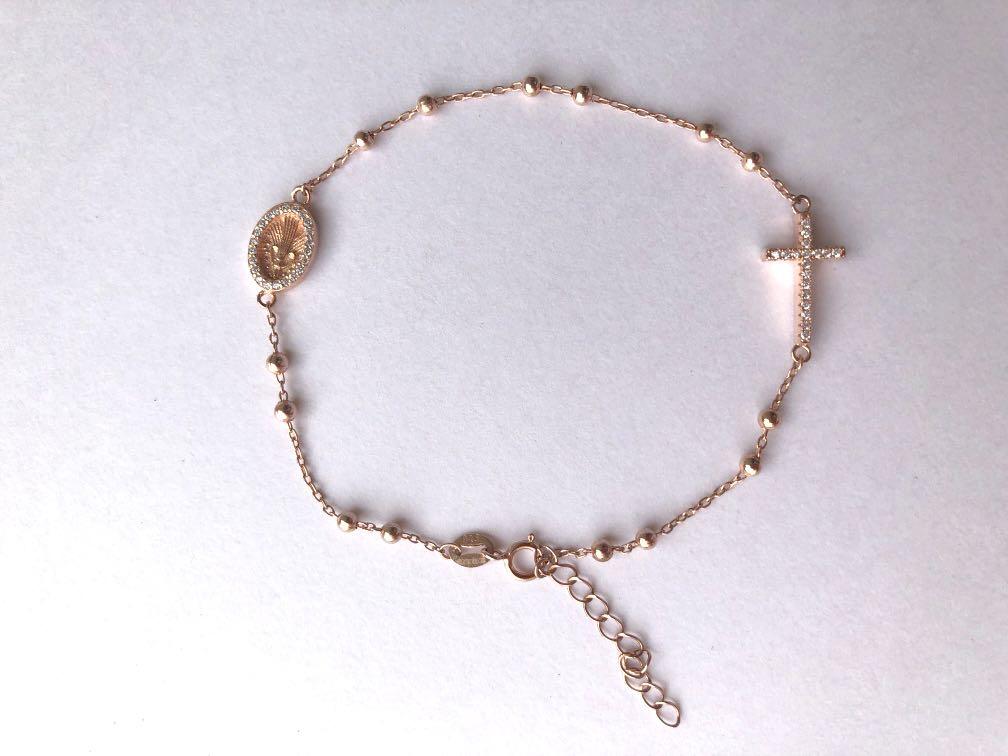 Rose gold rosary best sale bracelet