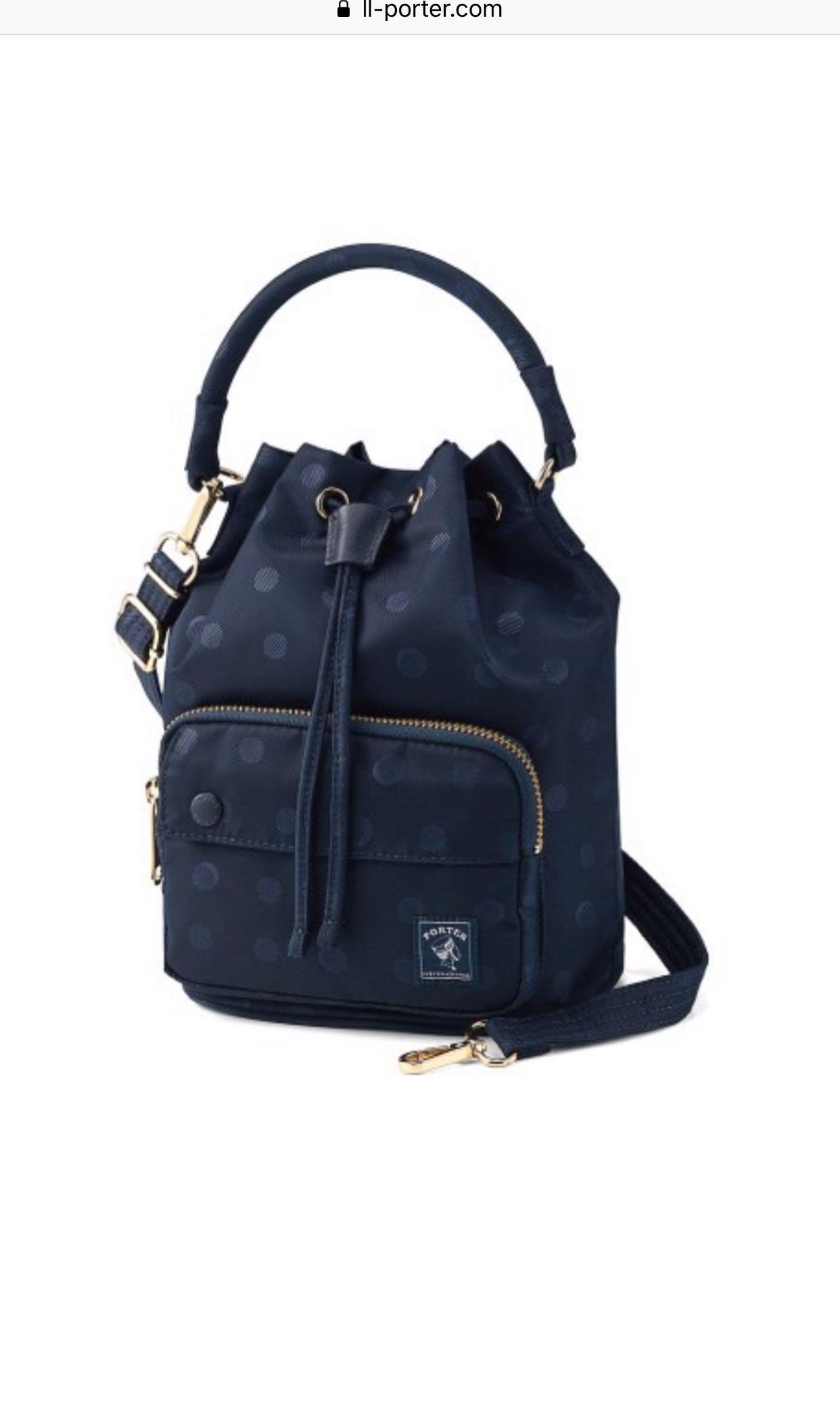 navy blue bucket bag