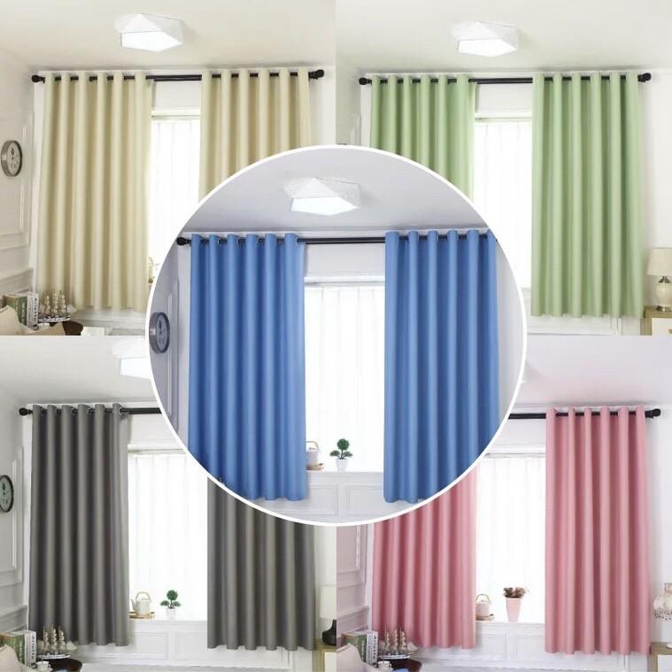 Modern 85 Blackout Solid Color Bedroom Window Curtain For