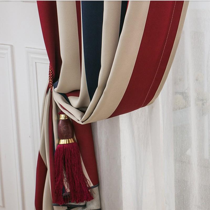 Modern Stripe Blackout Window Curtains Kitchen Luxury Bedroom