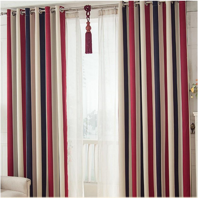 Modern Stripe Blackout Window Curtains Kitchen Luxury Bedroom