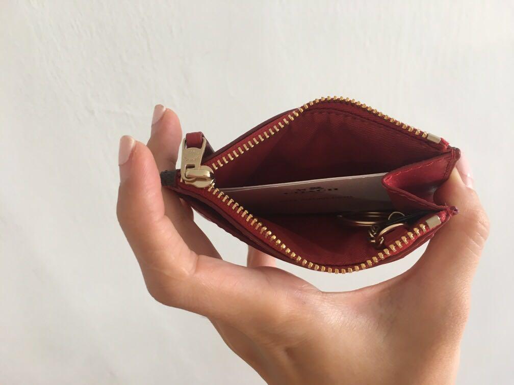 Coach coin purse red best sale