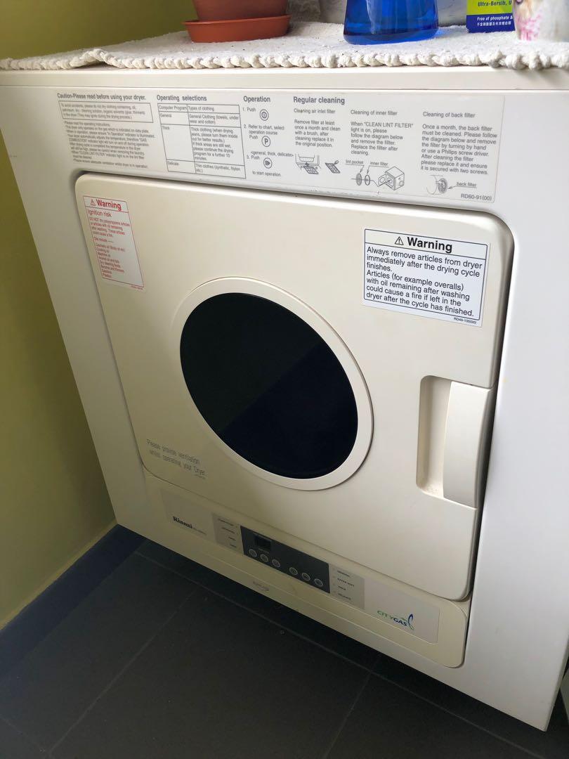 Free!!! Rinnai gas clothes dryer from city gas, TV & Home Appliances