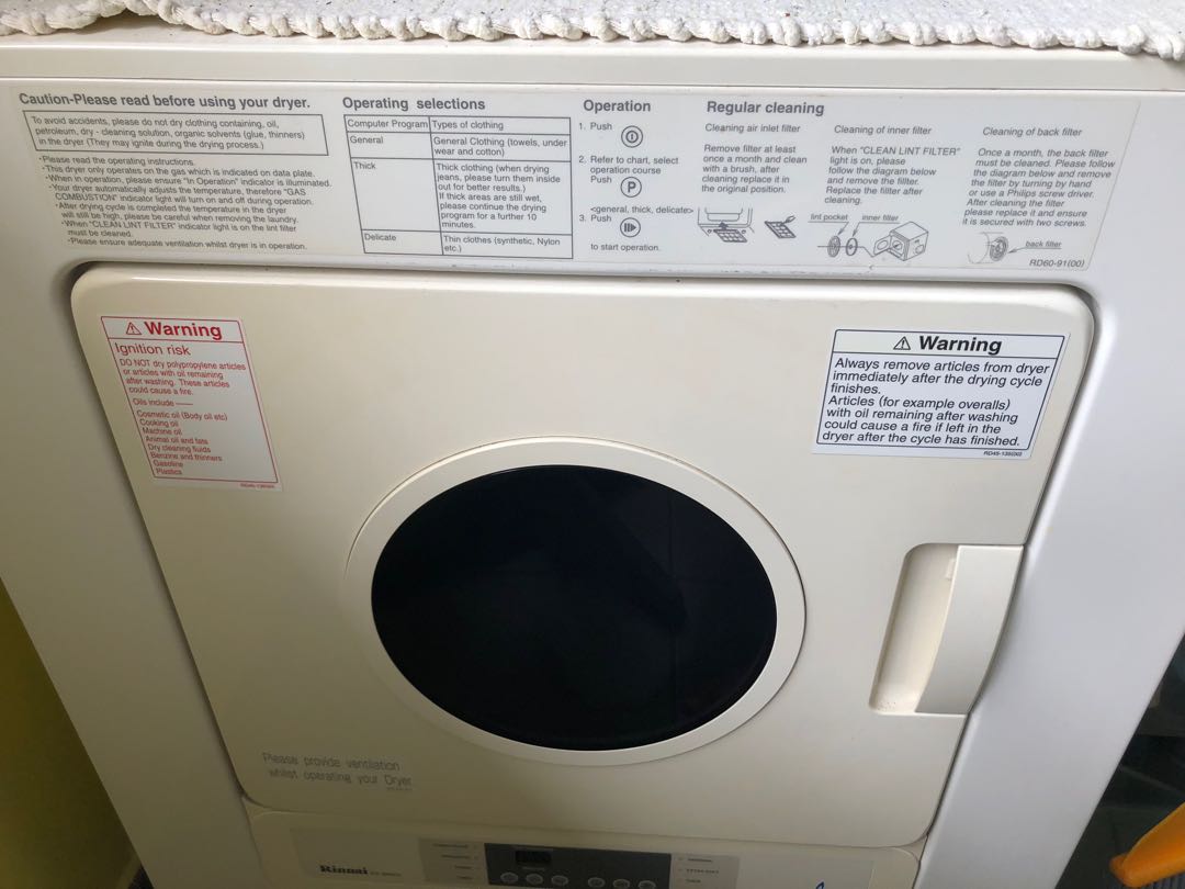 Free!!! Rinnai gas clothes dryer from city gas, TV & Home Appliances