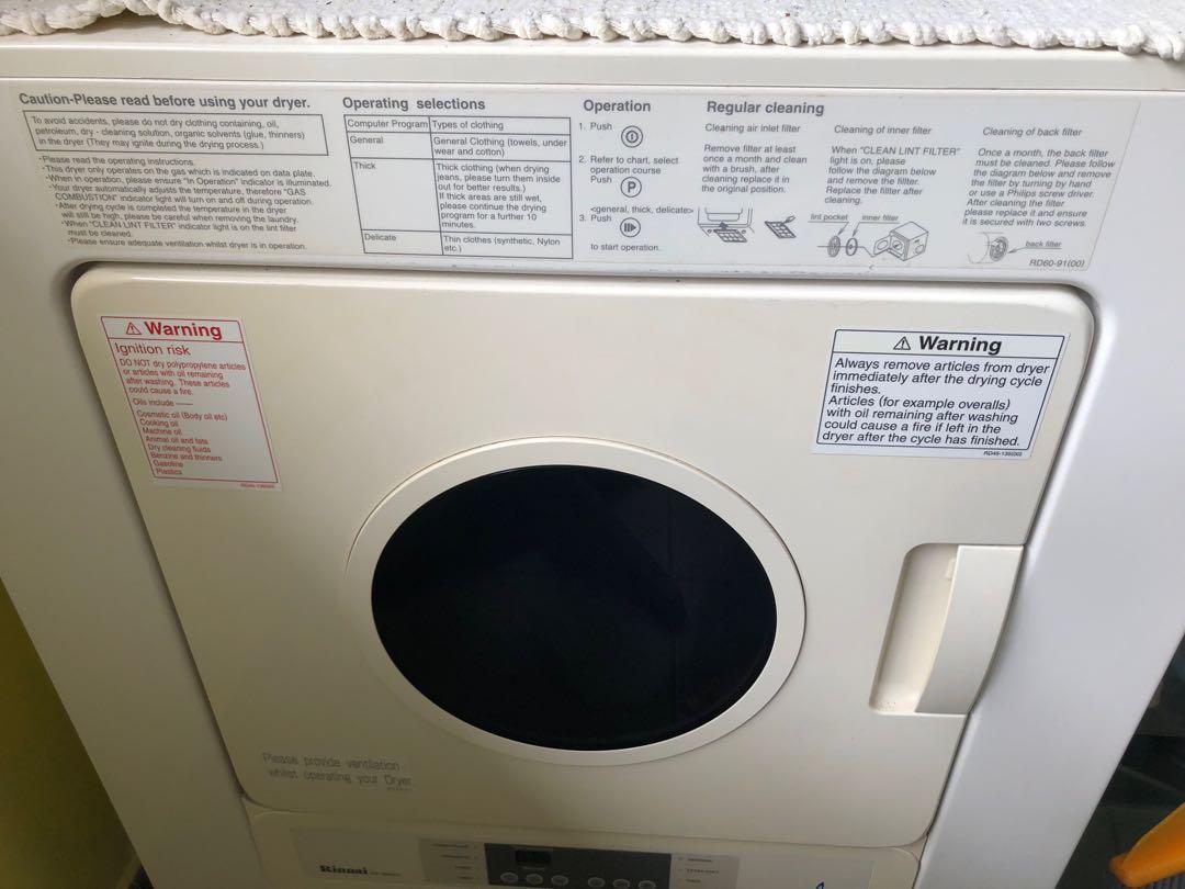 Free!!! Rinnai gas clothes dryer from city gas, TV & Home Appliances