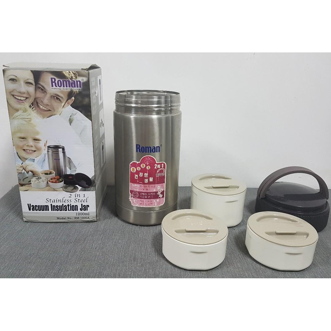Roman thermal flask top food jar