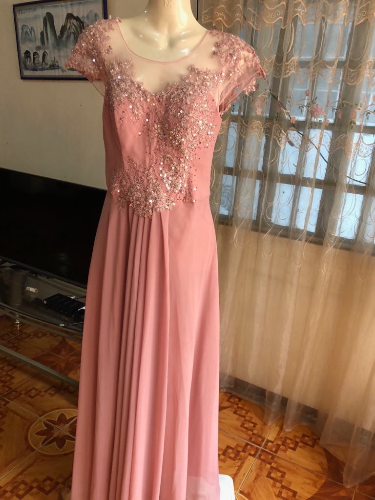 old rose gown