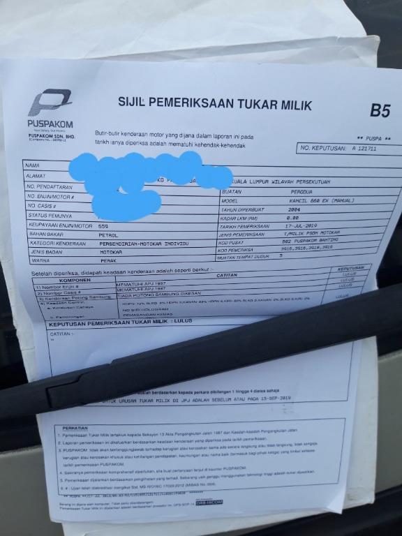 Runner Puspakom Tukar Nama B5 Roadtax Mati Interchange Sewa Beli Services Others On Carousell