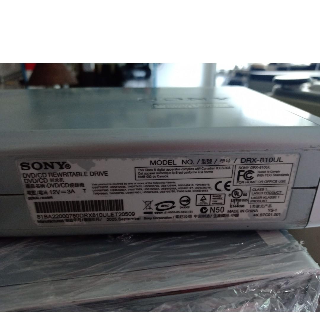 SONY Dual Rw drive DVD/CD @Php1500each (Category: Portable Music Players) located in Angeles City. Submitted by edjazmin (Listing ID 241699605, Image 2). Description: SONY Dual Rw drive DVD/CD DVD/CD Rewritable Drive Doublr Layer Dual Layer Volts : 12V=3A Model : DRX-810UL Php1500each Used Good Working Condition.. Buy now!!! Selling as is Pls Self Inspect ---------------------------------------------- Viewing: No. 544 Acacia St. Dona Belen Subdiv