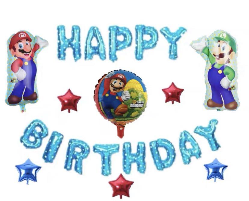 Super Mario Happy Birthday Party Decoration Set Design Craft