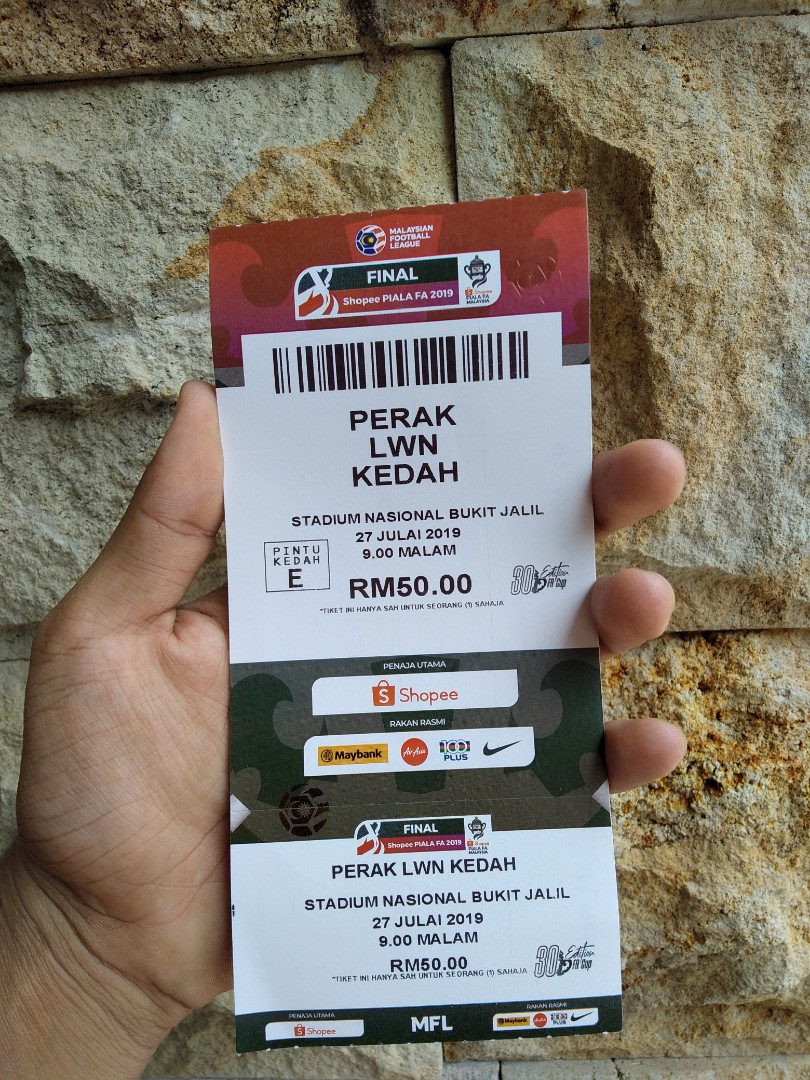 Tiket Final Piala Fa 2019 Kedah Vs Perak Tickets Vouchers Event Tickets On Carousell