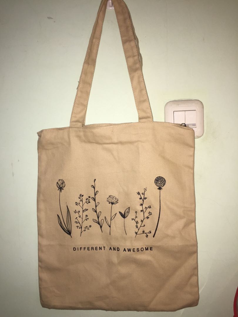 Totebag Zipper Warna Coklat Cream Barang Mewah Tas Dompet Di