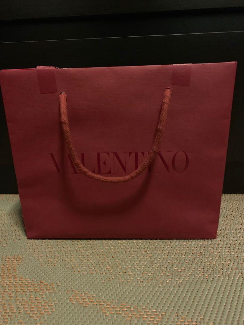 AUTHENTIC VALENTINO RED PAPER SHOPPING GIFT BAG EXTRA BIG 19 x 16 x 5.5 