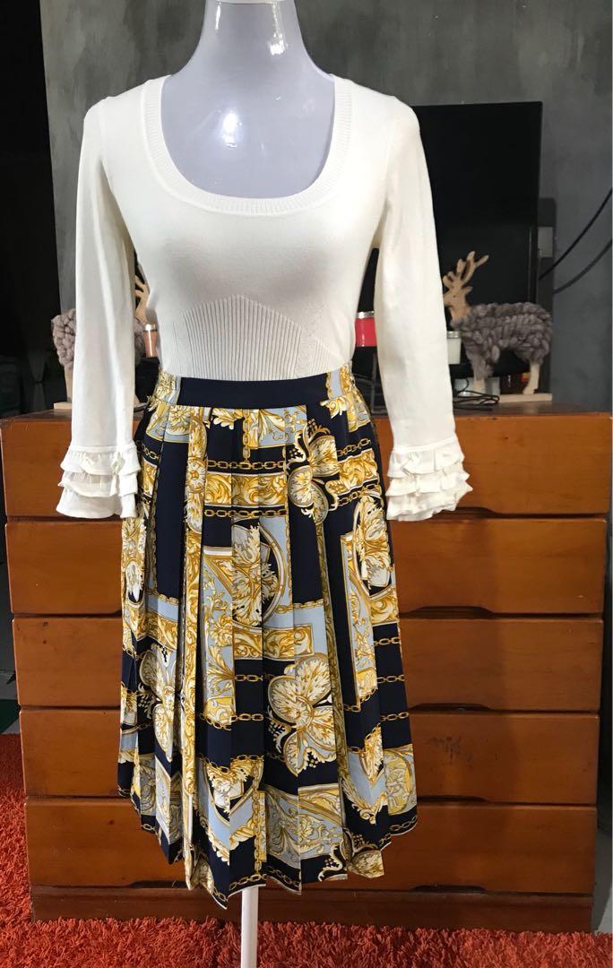 versace inspired pleated skirt