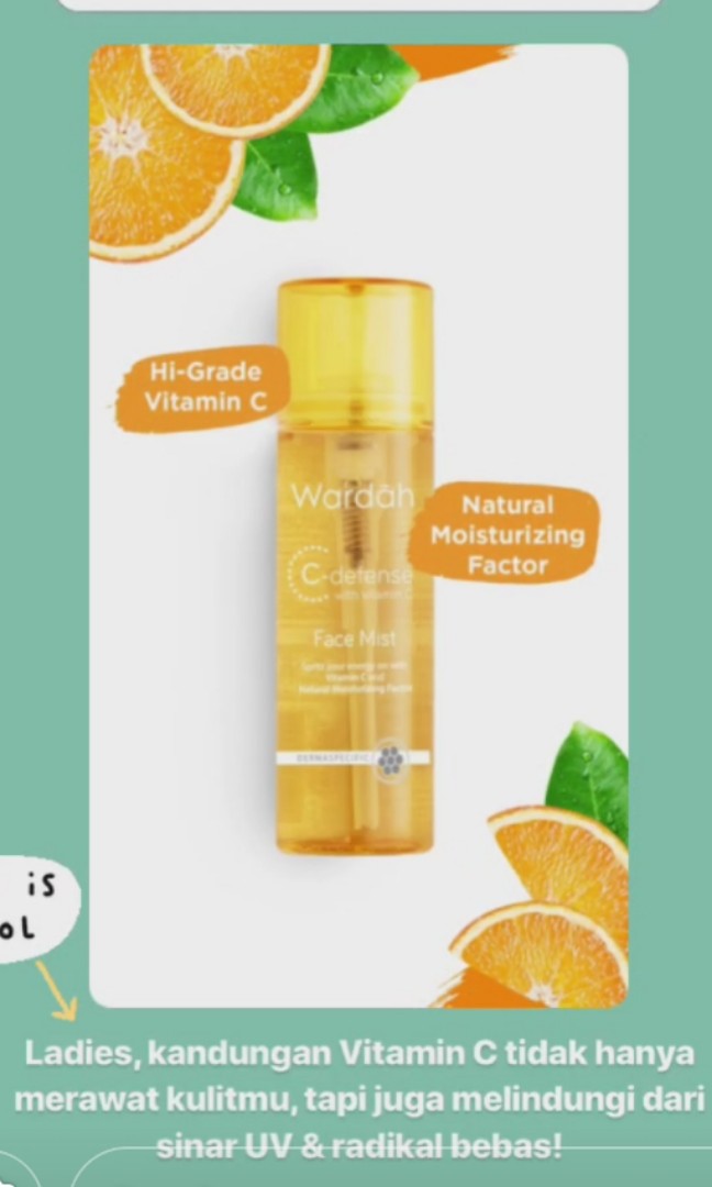 Wardah face mist C defence Vitamin C July 2019 onsale Health